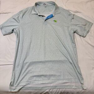 Men's Peter Millar Light Blue Polo Shirt, Mammoth Dunes